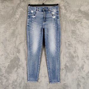 American Eagle Jeans Women 6 Blue Curvy Super Hi Rise Jegging Skinny Denim 26x26
